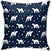 ZCHW Federa per Cuscino Polar Bear Dark Navy Fodere per Cuscini Regali- Pooh Federa Fodera per Cuscino per Divano Divano Decor 45X45CM