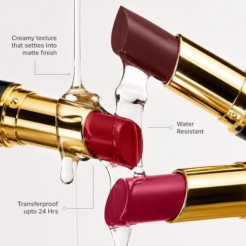 Image of Pure Matte Creamy Lipstick, Highly Pigmented & Long Lasting, 3.2g (Velvet Red)