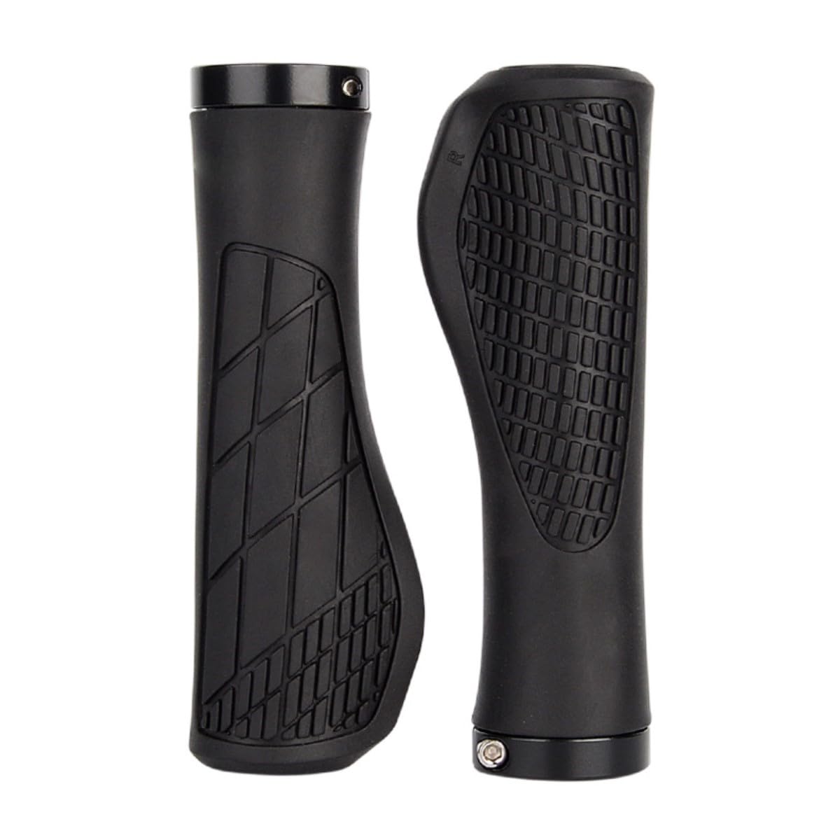Houson Ergonomic, Non-Slip Rubber Bike Grips - MTB & E-Bike Compatible, Black, 22.2