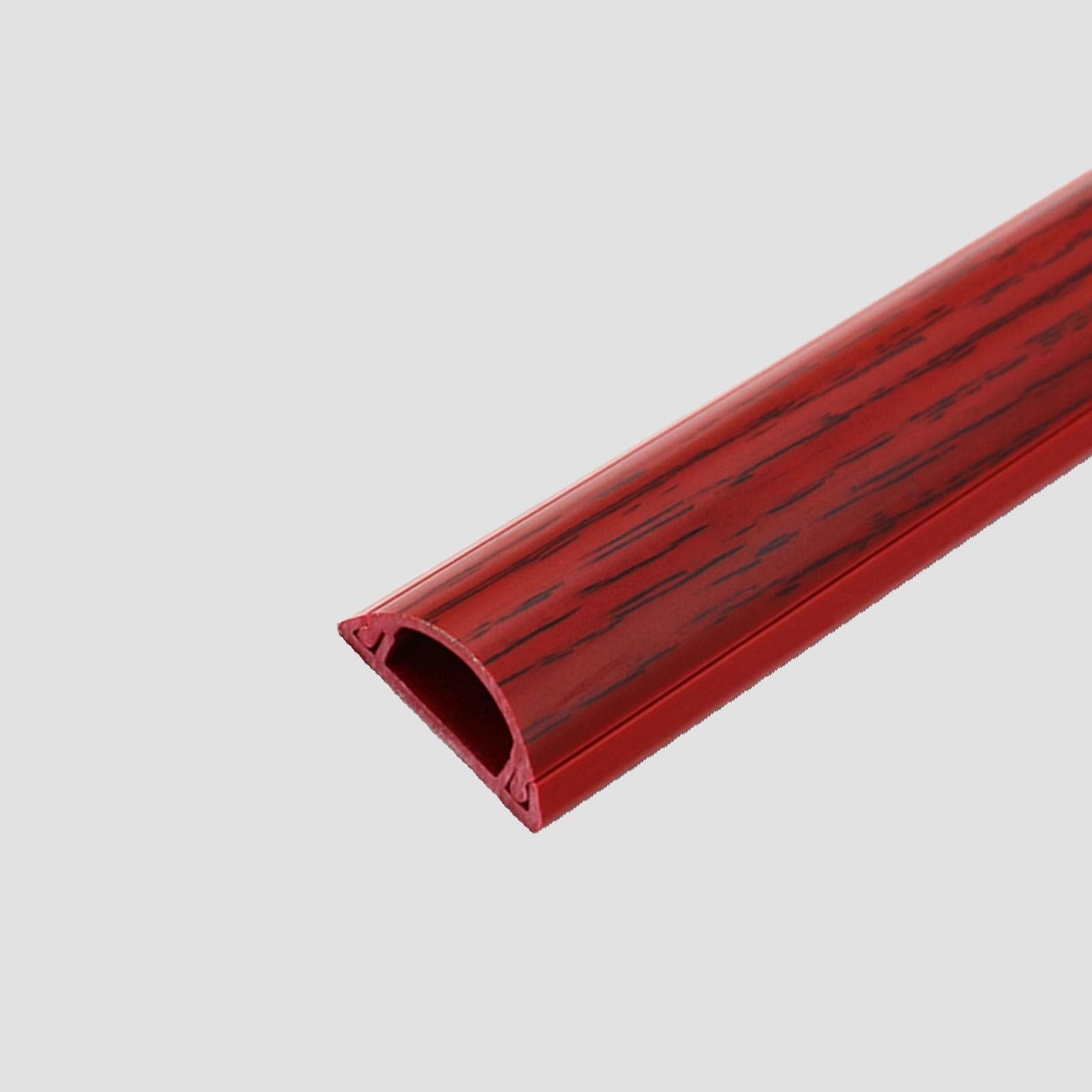 Kit de canaletas para Cables con Aspecto de Madera de PVC - 2 Cubiertas semicirculares para conductos de Cables, Autoadhesivas, 152 cm de Largo, Rojo, Amarillo, marrón, Blanc