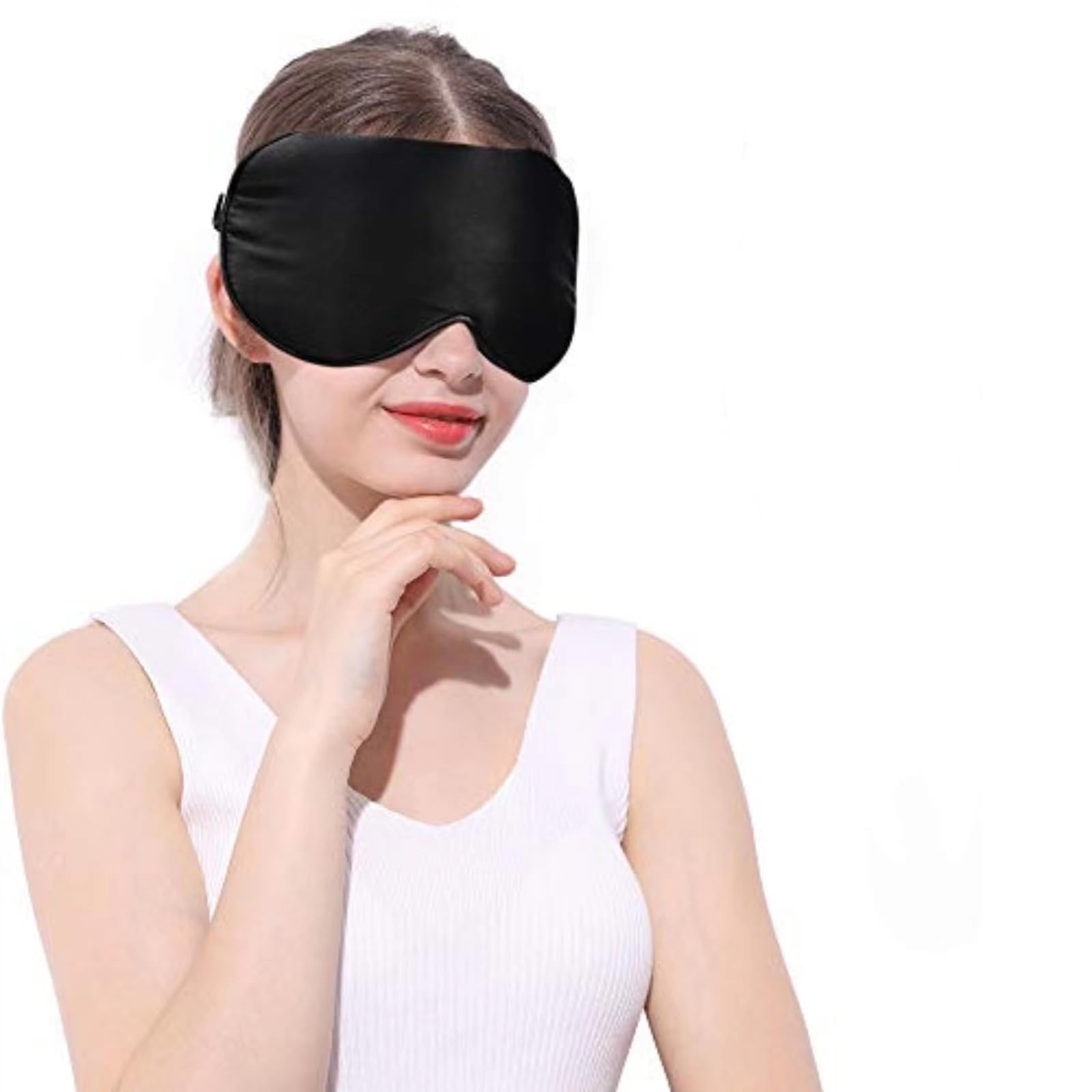 Emacombo Heated Eye Mask Reusable USB Silk Steaming Eye Mask with Temperature/Timer Control for Sleeping Eye Puffiness, Dry Eye, Tired Eyes, Blepharitis, Styes and Eye Bag