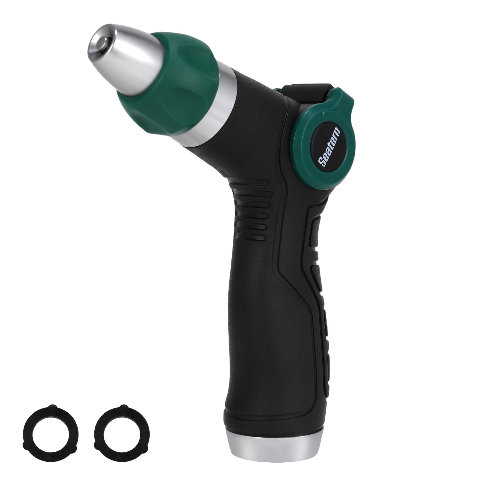 Seatern High-Pressure Hose Nozzle Sprayer, Heavy Duty Metal Water Hose Nozzle Sprayer with Thumb Control, Adjustable Jet for Car Washing, Garden Cleaning, Lawn & Plant Watering