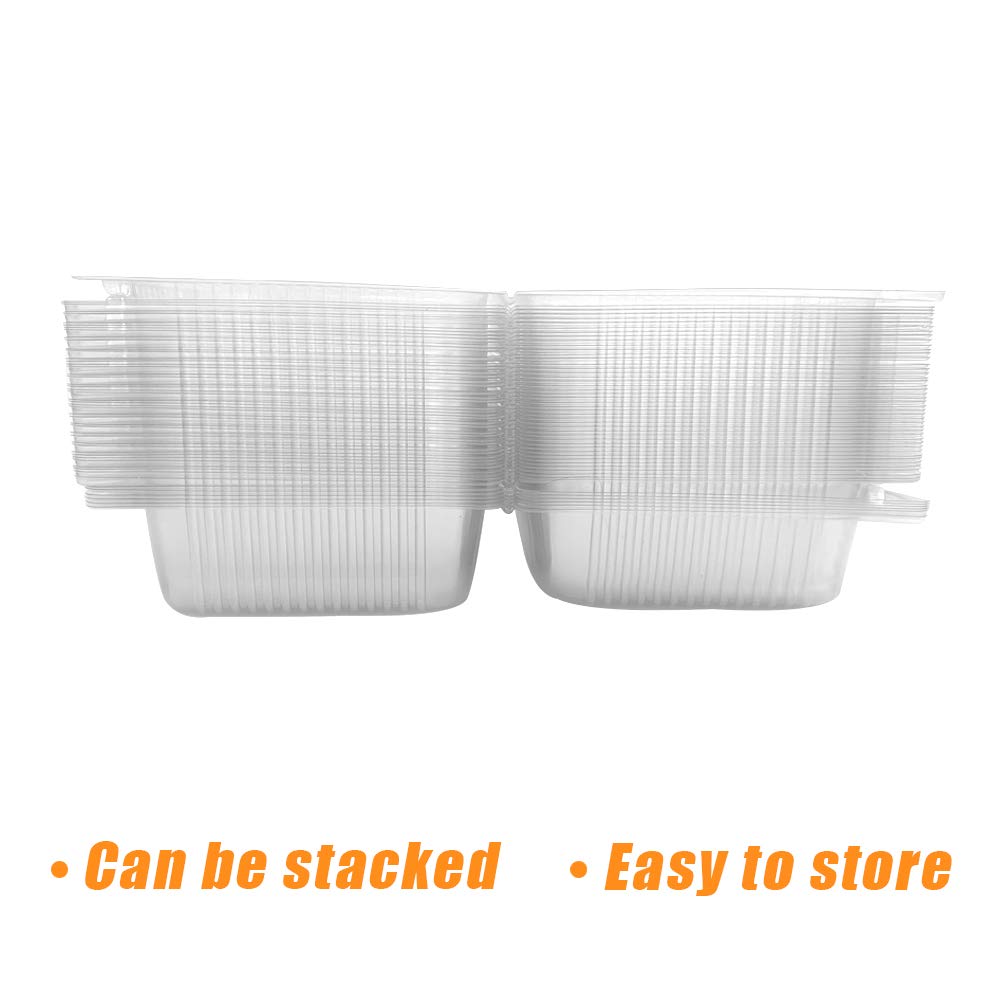 50 Pack Disposable Plastic Take out Containers,Clear Clamshell Dessert