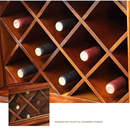 Mueble vino madera 70.86 pulg con estante y cajones miniatura 5