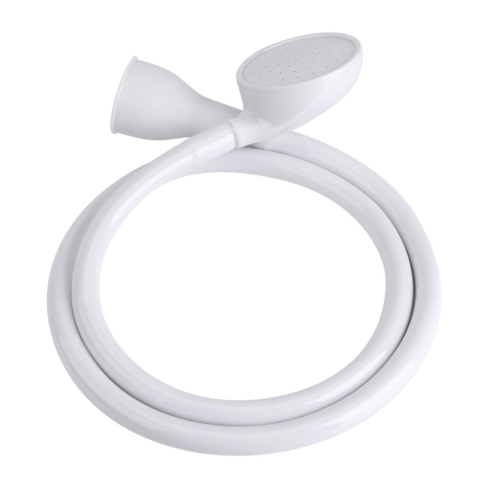 Raguso White Handheld Pet Shower Spray Head Hose Push On Bath Tub Sink Faucet Attachment Washing Hair Hairdresser Bathroom(Single Head)