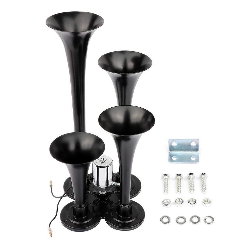 super loud 4 Trumpet Train Truck Horn Truck Horn for Any 12V Vehicles Trucks Lorrys Trains Boats Cars Vans Kit