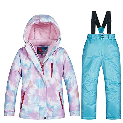 Image of Girls /Boys Snowsuits Hooded Insulated Windproof Winer Coats Ski Jacket Snow Pants Set