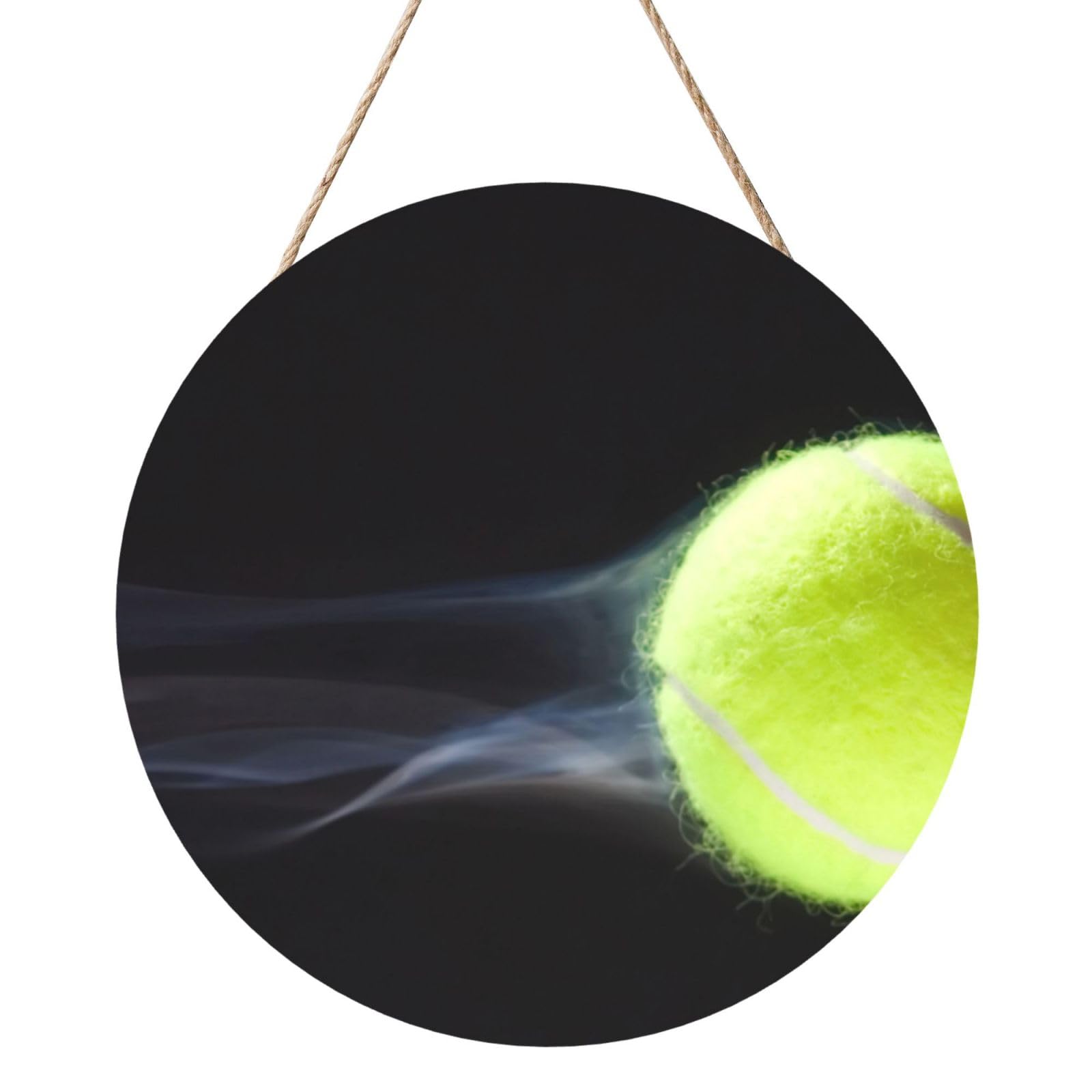 InOmak Live Tennis Printing, Round Wood Panel Painting 12 in, Wall Hanging Painting For Home