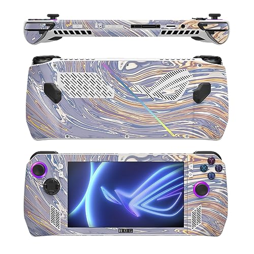 Image of MightySkins Skin Compatible with Asus ROG Ally - Liquid Silver | Protective, Durable, and Unique Vinyl Decal wrap Cover | Easy to Apply, Remove, and Change Styles