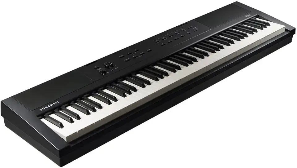 Piano Digital Kurzweil KAE1 88 Preto Teclas Pesadas Ação de Martelo Polifonia 128 Vozes Biblioteca KORE 1.0 Conectividade Bluetooth USB-MIDI Sistema de Som 30W