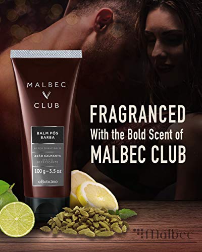 Malbec Club loção pós-barba pós-barba por O Boticário. Creme masculino perfumado pós-barba para acal