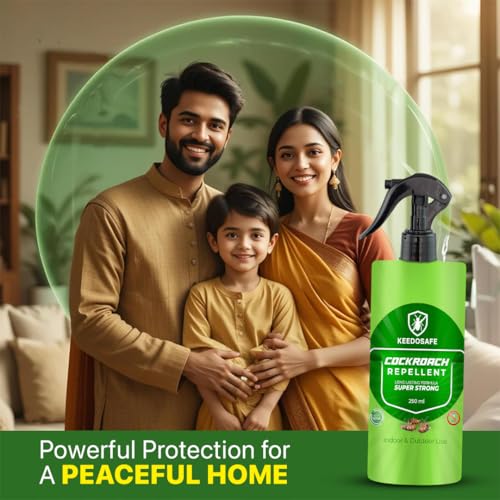 Image of Natural & Herbal Cockroach Repellent Spray for Kitchen & Bathroom | Best Pet-Safe Anti Cockroach Spray | Fast-Acting, Long-Lasting, Eco-Friendly (250ml)