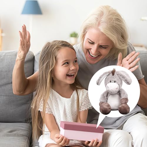 SKIPTHYBER Esel Kuscheltier 32cm Stehendes Kuscheltier Esel, Niedliche HäNgende Eselpuppe,Niedlichen Stuffed Spielzeug Cartoon Plüsch Puppe Geschenke für Heim Party Dekor Frauen Männer