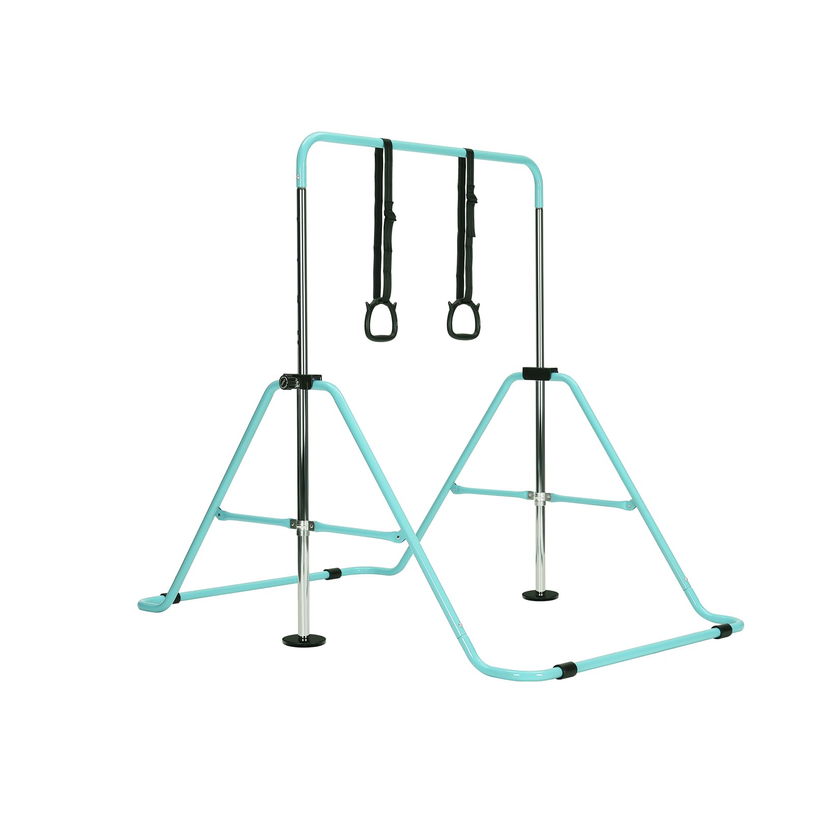 LN COZY CORNER Gymnastics Bar,Adjustable Horizontal Bar Gymnastics Training Kip Bar Gymnastics Equipment for Home Indoor outdoor (With Rings, Green)