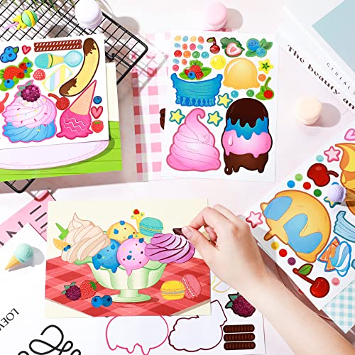 24 Sheets Make Your Own Stickers Ice Cream Party Games Mix And Match Dessert Decals Favor Supplies For Kids Diy Ice Cream Stickers For Birthday Party Games Ice Cream Decals For Gift Festival Rewards #TOP6