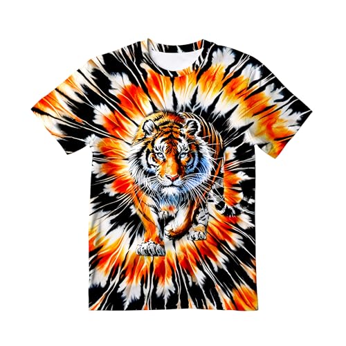 Image of Kids Tie Dye T-Shirt,Children Hippies Senior Tie Dye Tee Tshirt for Boys Girls