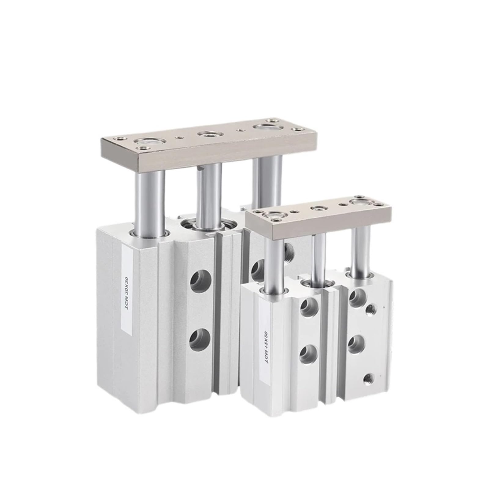 Vérin 3 tiges anti-rotation TCM 40 pour guidage linéaire ultra stable