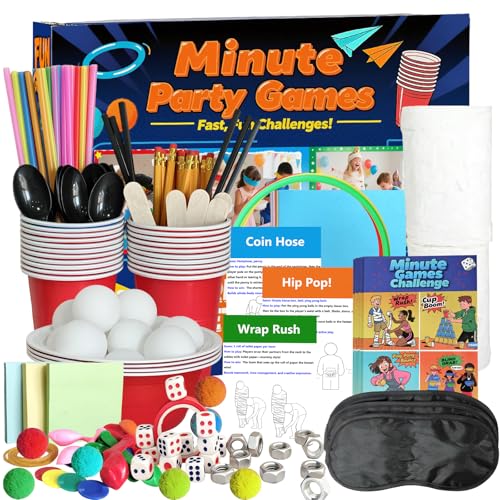 Minute Challenges Games for Birthday Party Christmas Family Game Night Gathering 24 Day Advent Calendar Games Classroom Team Building Games for 2-12 Players