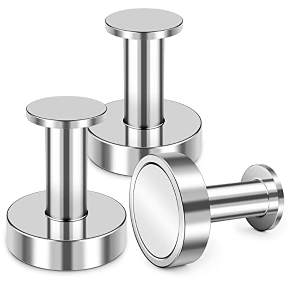 Simpls Pack of 3 Magnetic Heavy Duty Magnetic Coat Hangers, Super Strong Magnetic Coat Hangers, Silver