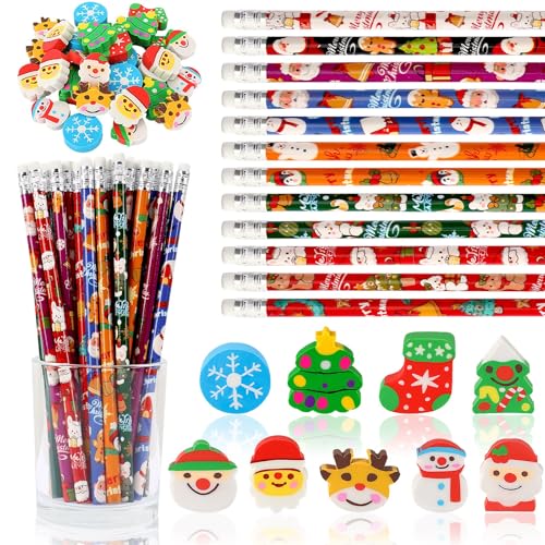 Set de 36 lápices de Navidad con gomas de borrar miniatura 1