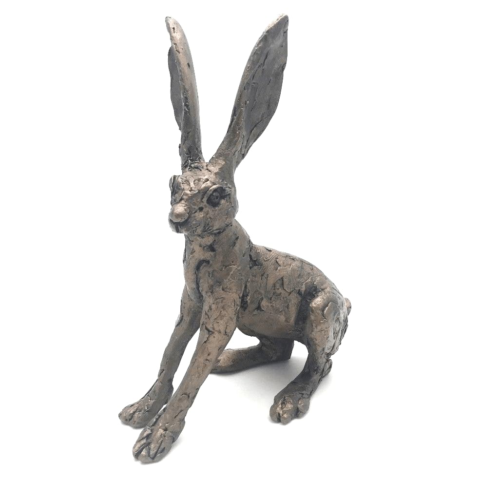 Ted Hare Alarmed Bronze sculpture 16cm - sculptor Thomas Meadows - Frith by Frith