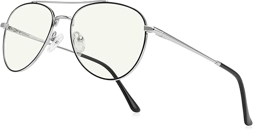 Miniatura 1 de Gafas de lectura de aviador con luz azul para hombres y mujeres, marco de metal, lentes para computadora