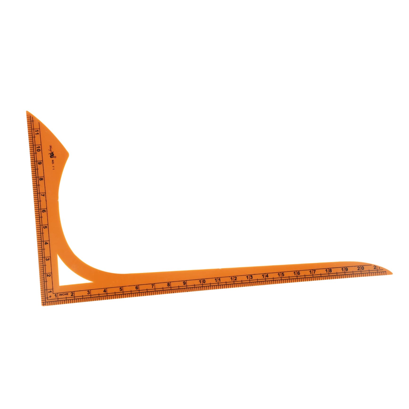 Regla de Corte en Forma de L para Costura y Patronaje | Plástico Naranja, Doble Escala Ángulo Recto, para Patchwork y Confección de Prendas