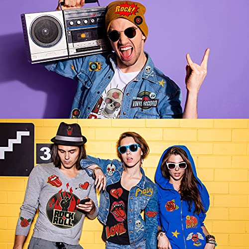 Waydress WAYDRESS-757 46 Pieces Rock And Roll Music Iron-On Transfer Sticker Rock Punk Band Set Punk Iron-On Party Heat Transfer Sticker Halloween Jackets Hat Clothing Bags Decoration thumb #6