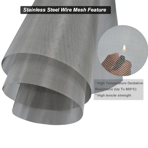 stainless steel mesh screen 20mesh 15734x47234 40x120cm woven fine wire mesh easy to cut for air vent cage garden window screen and diy projects