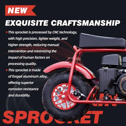 Image of 60T 420 Chain Sprocket 40 /41 /420 40MM Bore Rear Drive Wheel Sprocket CNC for CT200U CT200U-EX BT200X Baja Warrior Predator 212cc 196cc Go Kart Trail 200 MB165 MB200 Mini Bike Red
