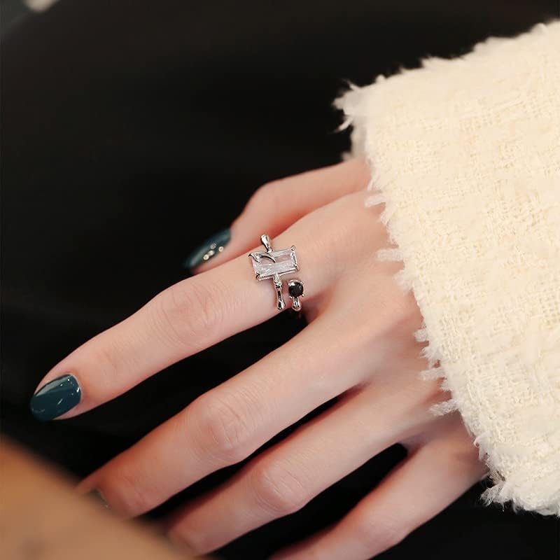 Amazon.com: s925银小方糖竹节戒指小众异性开口戒ins风小众设计