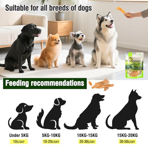 Hühnchen-Jerky-Hundesnacks, hergestellt aus 100% echter Hühnerbrust, Hundetrainingssnacks zum Kauen, gesunde Snacks, proteinreich, gesund und leicht verdaulich