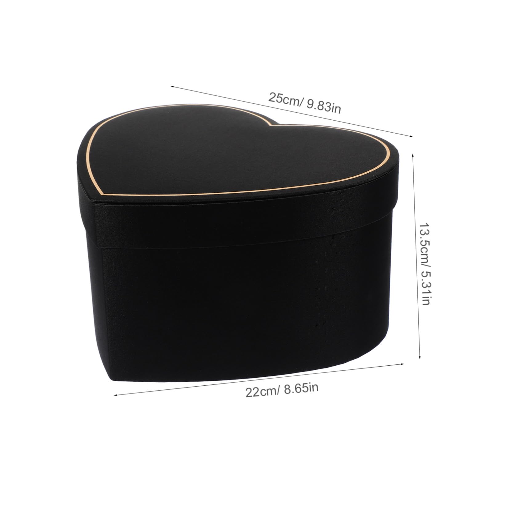 Gogogmee Herzförmige Geschenkkartonbox Schwarz mit Deckel aus Stoff Dekorative Geschenkverpackung für Party und Restaurant als Edle Geschenkbox