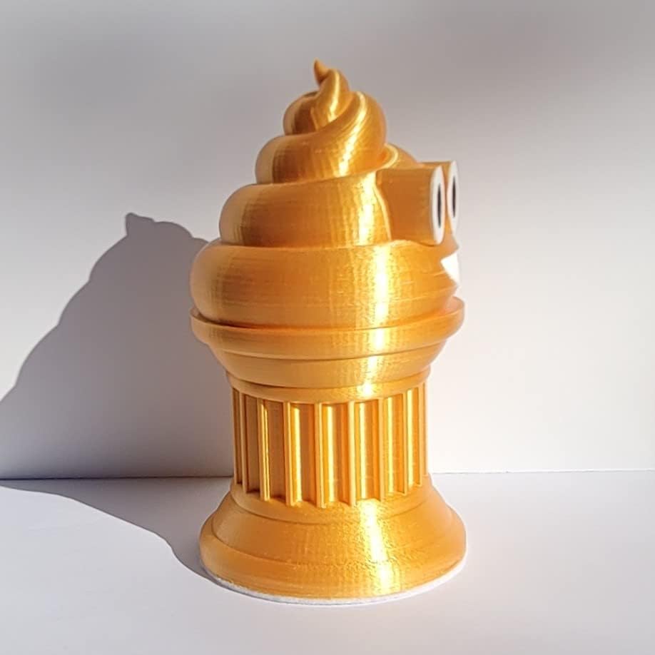 Miniatura 2 de Trofeo Emoji Poop  6 pulgadas de alto  Con un emoji sólido de caca en un pilar con ojos y boca pintados  Premio o regalo perfecto  Hecho a mano con