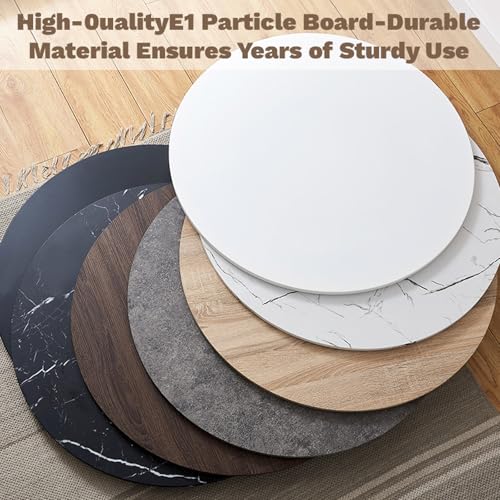 Mesa de café para salón redonda pequeña de 80cm estilo moderno 6