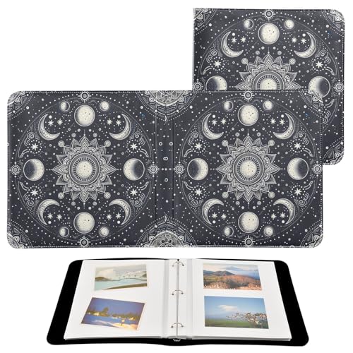 Álbum de fotos autoadhesivo DIY Scrapbook con diseño artístico de sol y luna, encuadernado con 3 anillos, 40 páginas, tamaño 8x10 para memoria miniatura 2