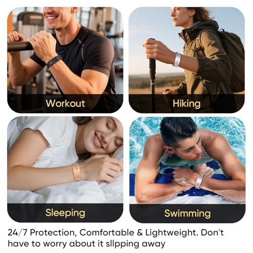 VNOX Medical Alert Id Bracelet for Men Women, Custom Engraving Adjustable Stainless Steel Customizable Mesh Emergency Survival Medic Bracelets Wristband Loop Band with Replacement Tag3