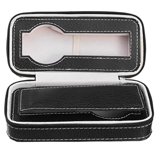 ZAIZAI PU Caja DE Caja DE Caja DE Reloj DE Pantalla DE Malla DE Cuero 2 Caja de joyería de Reloj de Cremallera portátil (Color : A, Size : As The Picture Shows) Cover