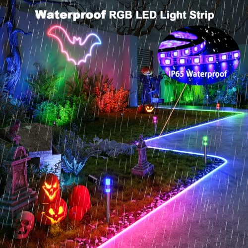 Image of SUPERNIGHT Waterproof RGB LED Strip Light+ 44Key IR Remote Controller | 16.4ft, 300LEDs, SMD 5050, Flexible, for Bedroom TV Backlight Christmas Valentines(Not Include Power Adapter)