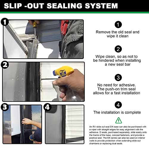 RV Slide Out Seal, RV Weather Stripping, 35 Black Rubber