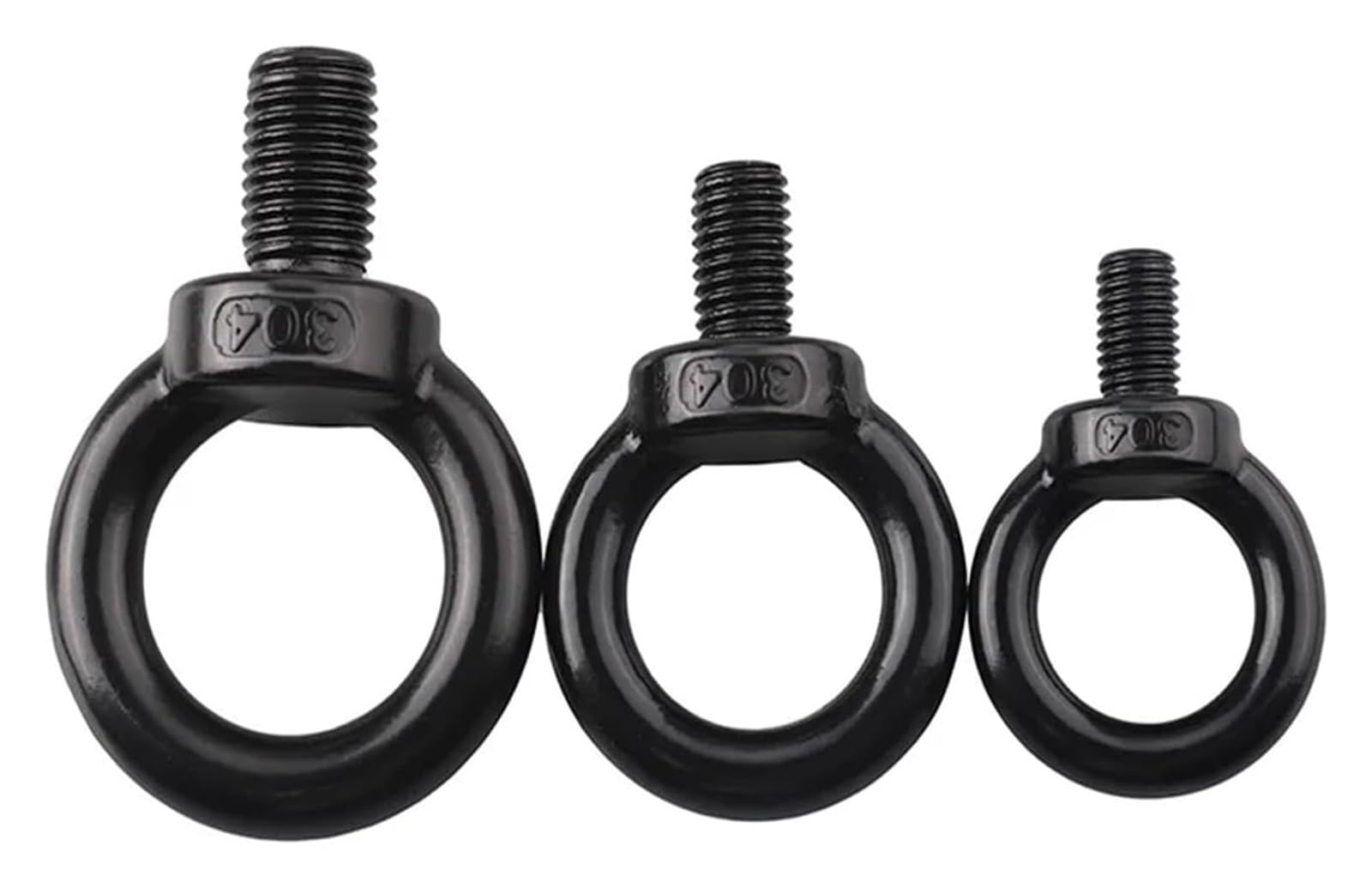 Bulloni ad occhiello in acciaio inossidabile, M3 M4 M5 M6 M8 M10 M12 M14 M16 M18 M20 M24 Anello in acciaio inossidabile nero 304 Golfare di sollevamento Viti ad occhiello di sollevamento marino Anello