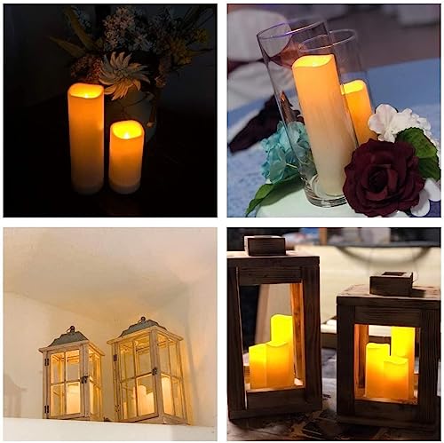 Image of Aignis 24pcs Flameless LED Candles Battery Operated with 10-Key Remote Timer, Outdoor Waterproof Electric Lights, Warm Flickering Glow for Cozy Home /Wedding /Holiday Decor (D2.2'' x H4'' /5'' /6'' /7'')