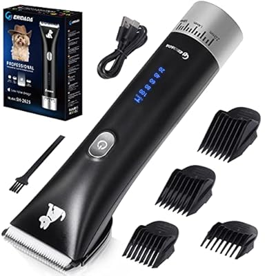 ERIDADA Dog Clippers,Professional Dog Grooming Clippers Kit,Dog Trimmers Silent Hair Clippers Rechargeable,Cordless Dog Shaver Grooming Set with 4 Guide Combs for Pet Puppy Cats at Home