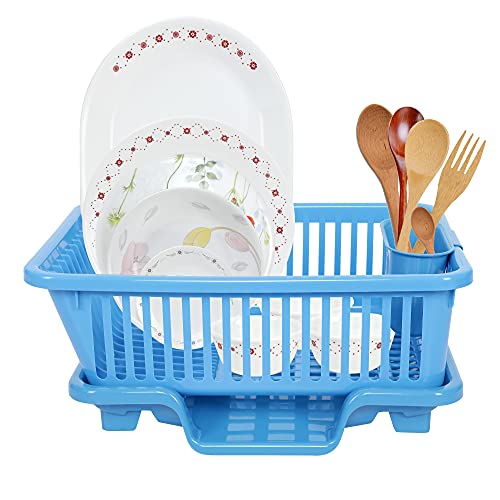 Cutting EDGE Plastic 3-In-1 Unbreakable Dish Drying Rack With Rem...