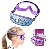 HYDROCOMFY Kids Goggles Swimming 4-7, Childrens Swimming Goggles, Purple Mermaid/Unicorn Swimming Goggles For Kids/Toddlers/Youth