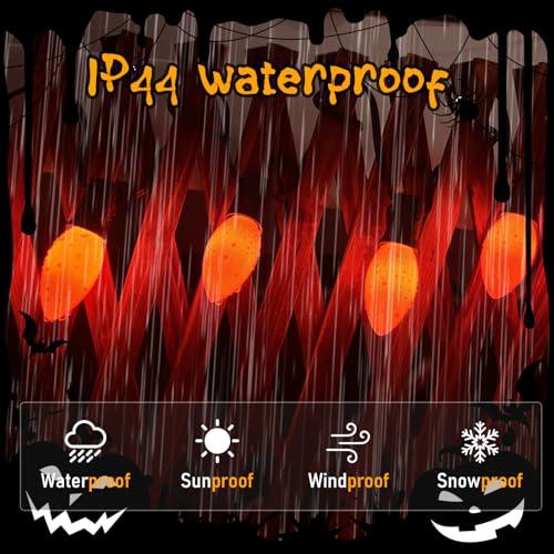 Image of C9 LED Orange Halloween String Lights 25Ft Outdoor Christmas Decorations Lights with 26 LED Shatterproof Orange Bulbs, Hanging Christmas Lights for Outdoor Patio Roofline Backyard Party Garden Lawn