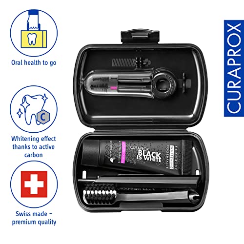 Kit de Viagem Curaprox Black Is White para Cuidados com o Cabelo Preto