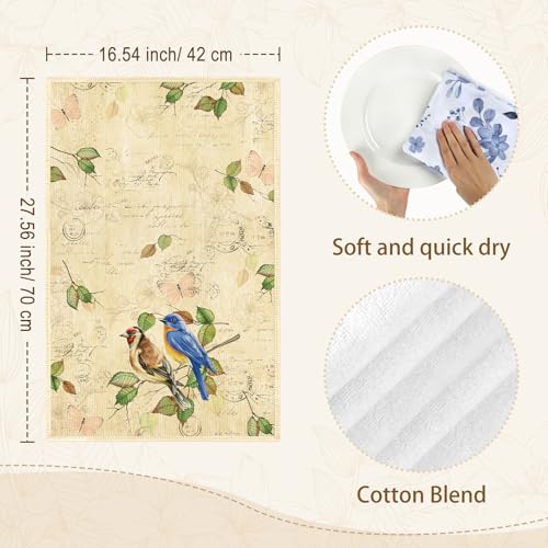 Paños de cocina de microfibra con diseño de pájaros para decorar y secar con suavidad 7