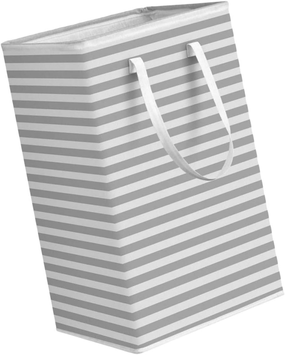 Collapsible Grey Laundry Basket with Handles Moisture-resistant Clothes Storage Hamper for Nursery Bedroom Dorm and Laundry Organizer Portable and Spacious Container