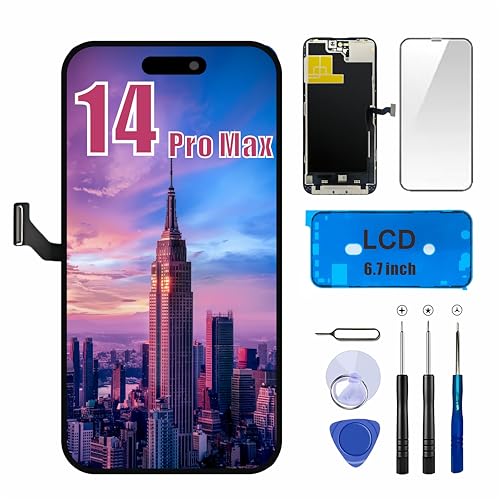 passionTR for iPhone 14 Pro Max LCD Screen Replacement Kit 6.7 3D Touch Display Digitizer Full HD Assembly Stainless Steel Repair Kits with Waterproof and Screen Protector (Incell)